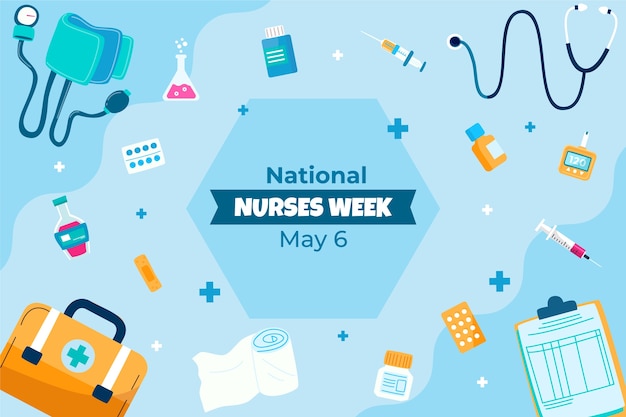 Free vector flat background for national nurses week celebration