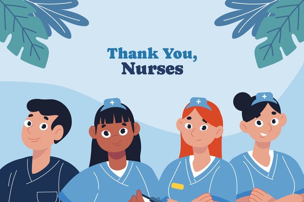 Free vector flat background for national nurses week celebration