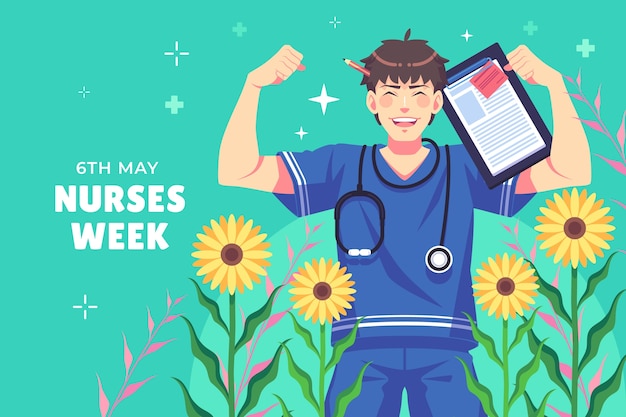 Free vector flat background for national nurses week