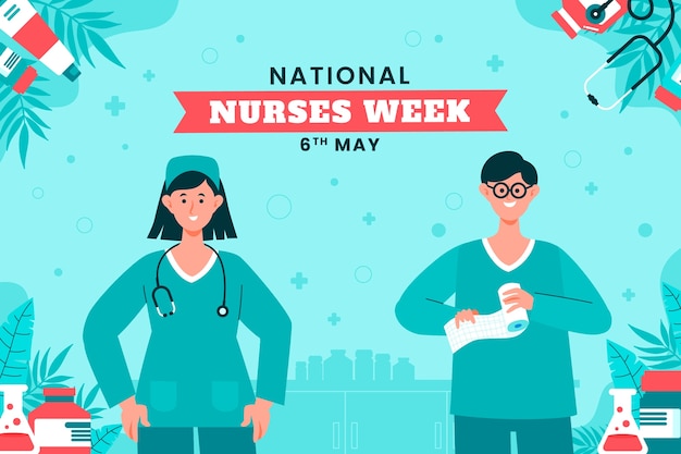 Free vector flat background for national nurses week