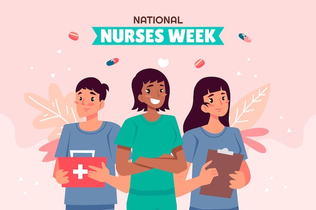 Flat background for national nurses week