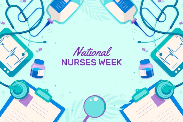 Плоский фон для национальной недели медсестер