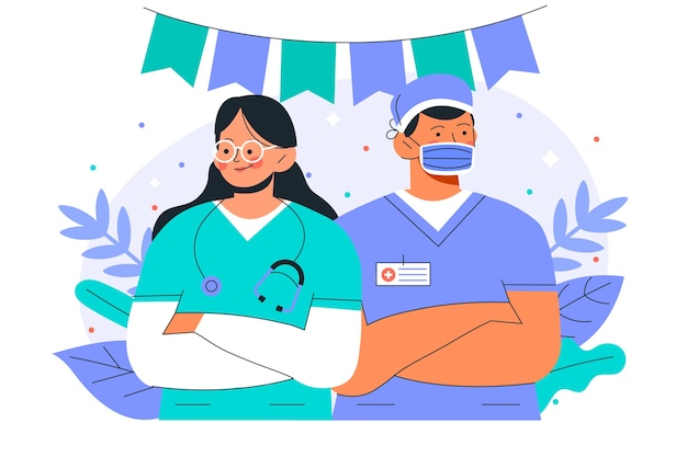 Free vector flat background for national nurses week