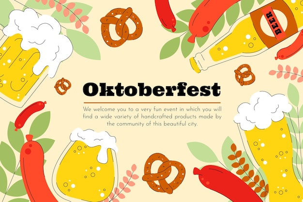 Flat background for oktoberfest celebration