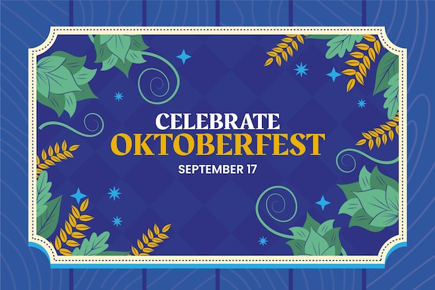 Flat background for oktoberfest celebration