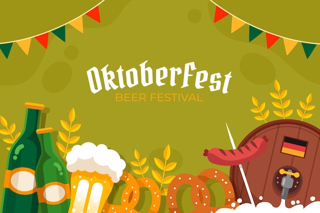 Flat background for oktoberfest celebration