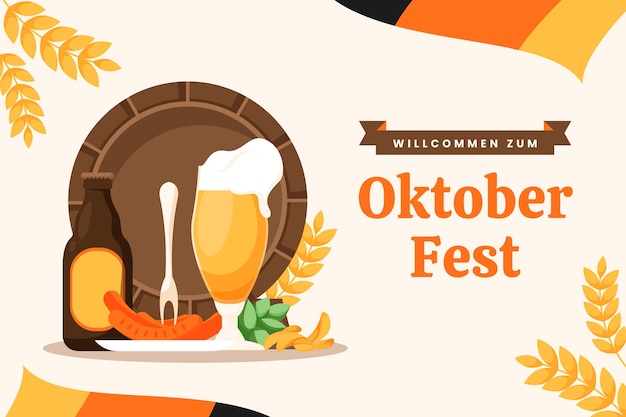 Flat background for oktoberfest celebration