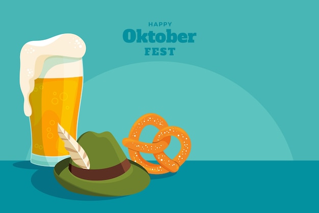 Flat background for oktoberfest celebration