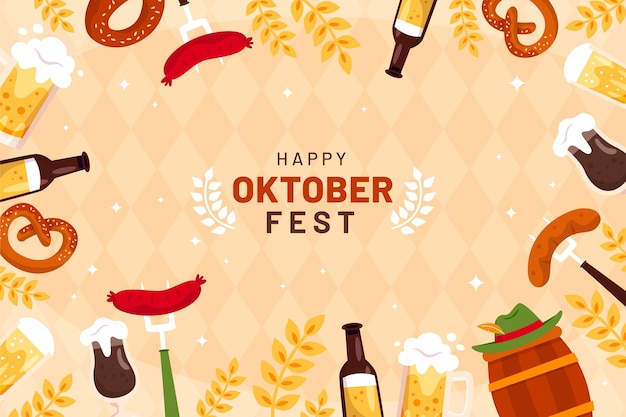 Free vector flat background for oktoberfest celebration