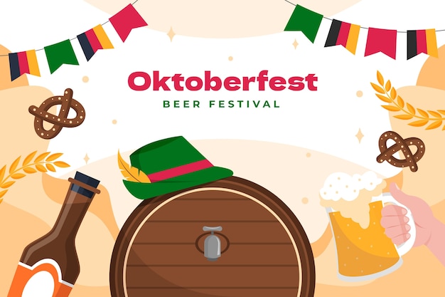 Flat background for oktoberfest celebration