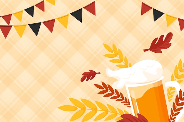 Free vector flat background for oktoberfest celebration