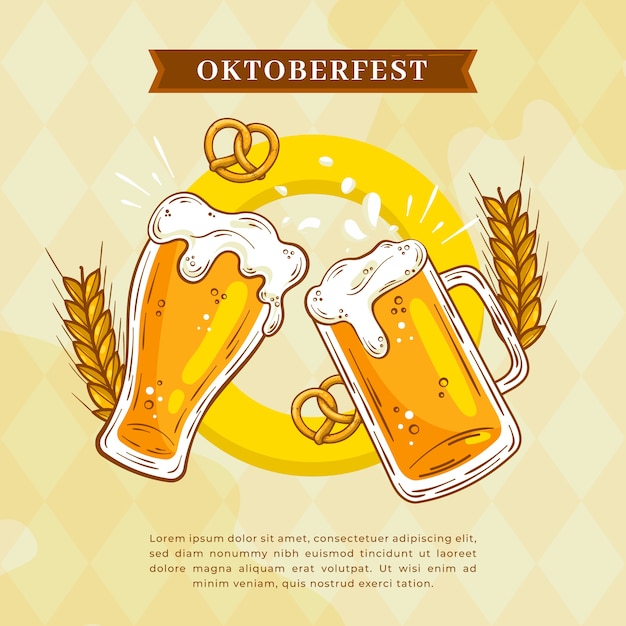 Vettore gratuito sfondo piatto per il festival dell'oktoberfest