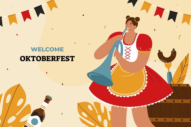 Sfondo piatto per il festival dell'oktoberfest