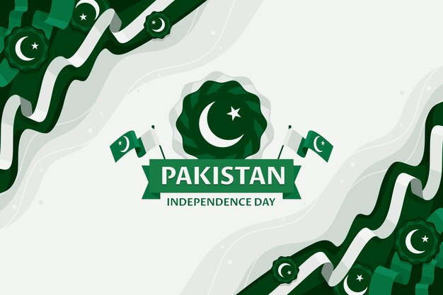 Flat background for pakistan independence day celebration