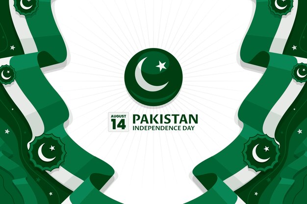 Flat background for pakistan independence day celebration