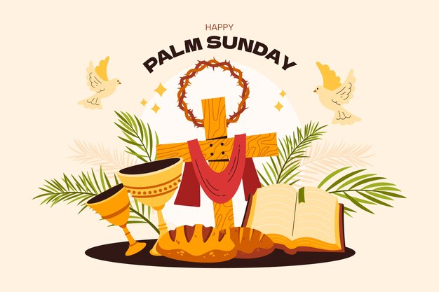 Sfondi piatti per Palm Sunday.