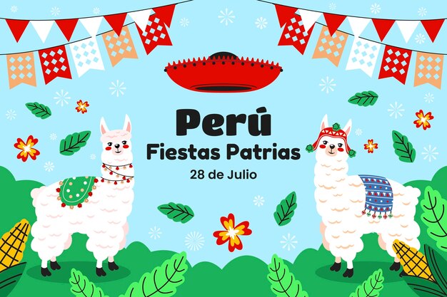 flat background for peruvian fiestas patrias celebrations