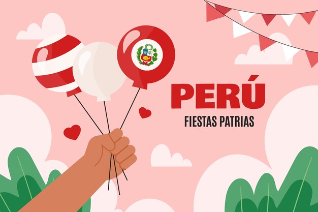 Free vector flat background for peruvian fiestas patrias celebrations