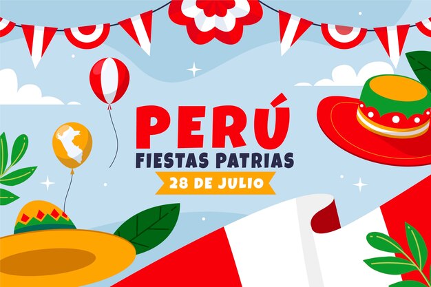 flat background for peruvian fiestas patrias celebrations