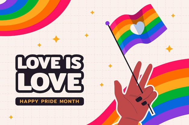 Flat background for pride month celebration