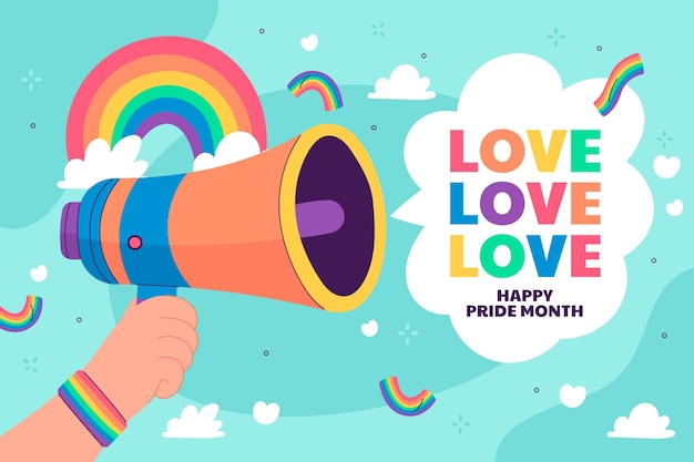 Free vector flat background for pride month celebration