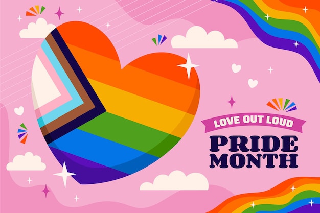 Free vector flat background for pride month celebration