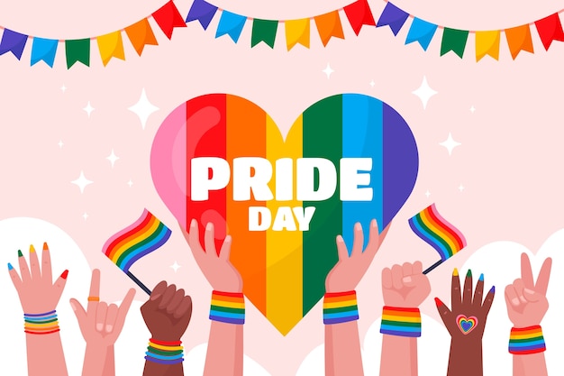 Free vector flat background for pride month celebration