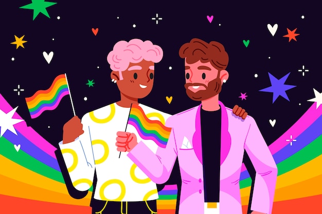 Flat background for pride month celebration