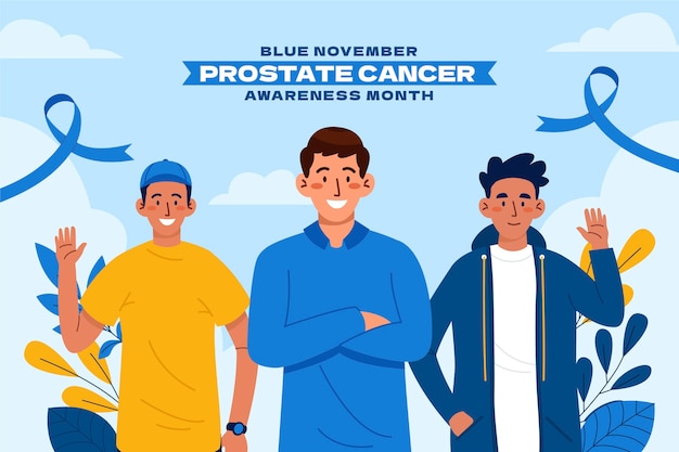 Free vector flat background for prostate cancer awareness month