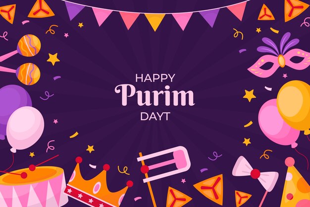 Flat background for purim celebration