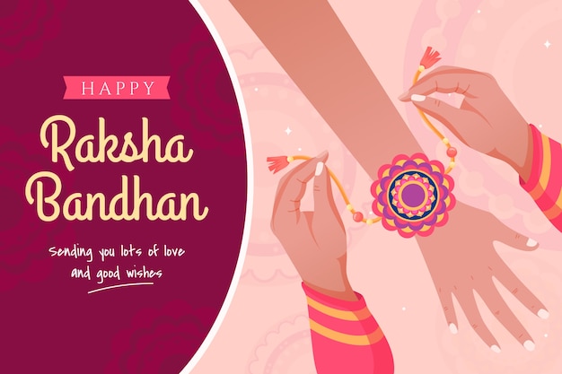 Flat background for raksha bandhan festival celebration