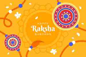 Vettore gratuito sfondo piatto per la celebrazione del festival raksha bandhan