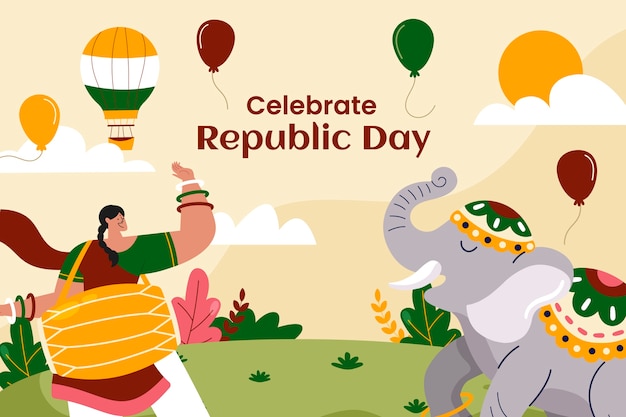 Flat background for republic day celebration