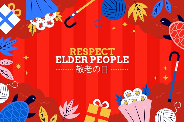 Flat background for respect for the aged day