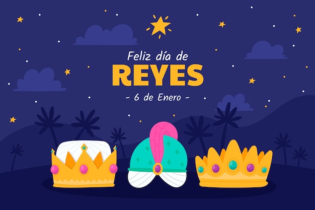 Free vector flat background for reyes magos