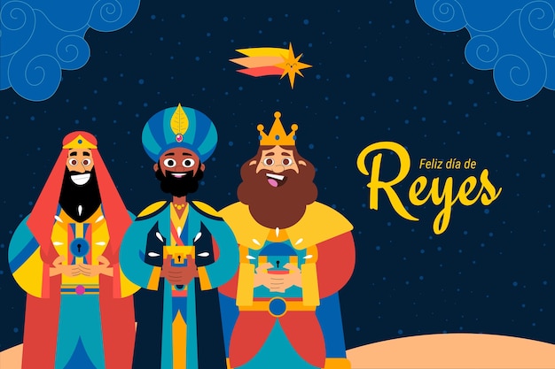 Free vector flat background for reyes magos
