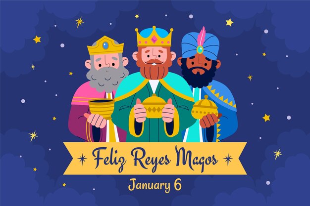 reyes magos의 평평한 배경