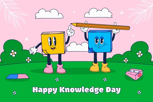 Flat background for russian knowledge day celebration