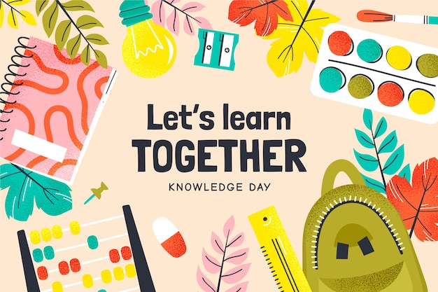 Free vector flat background for russian knowledge day celebration