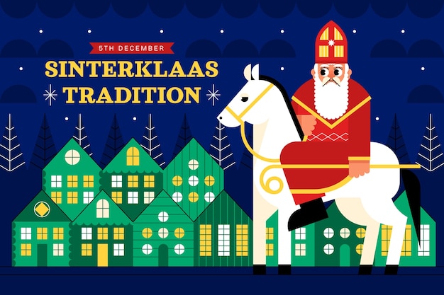 Sfondo piatto per le vacanze di sinterklaas