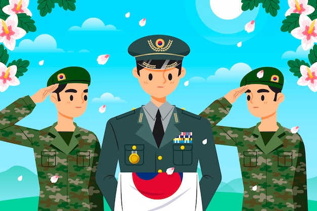 Free vector flat background for south korean memorial day celebration