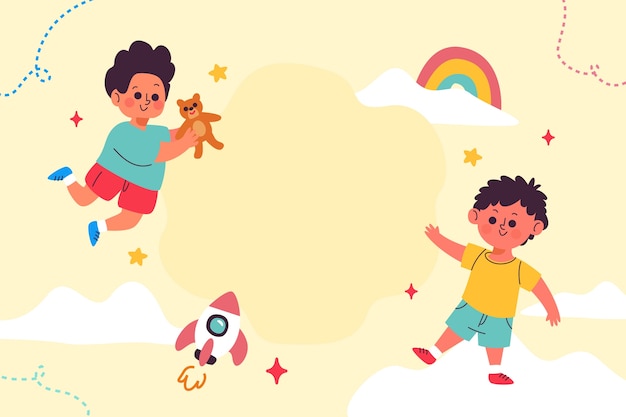 Free Vector flat background in spanish for childrens day celebration