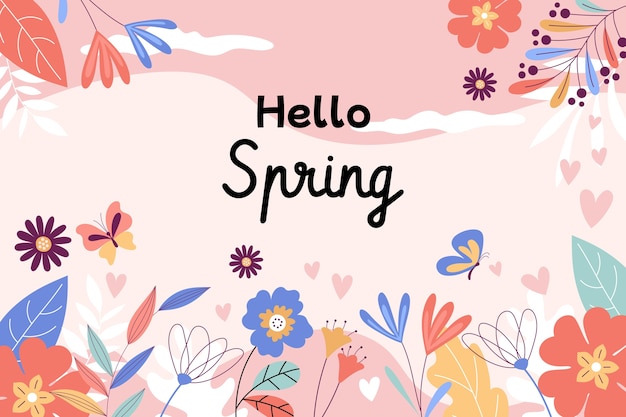 Flat background for spring celebration