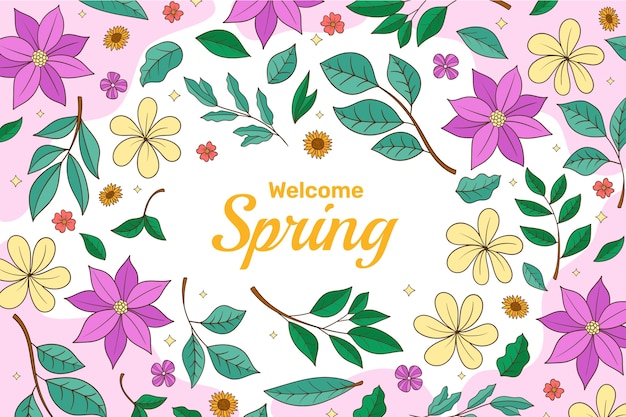Free vector flat background for spring season