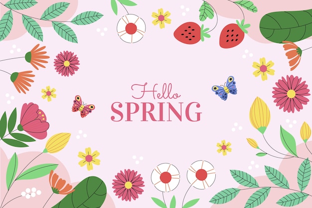 Free vector flat background for spring season