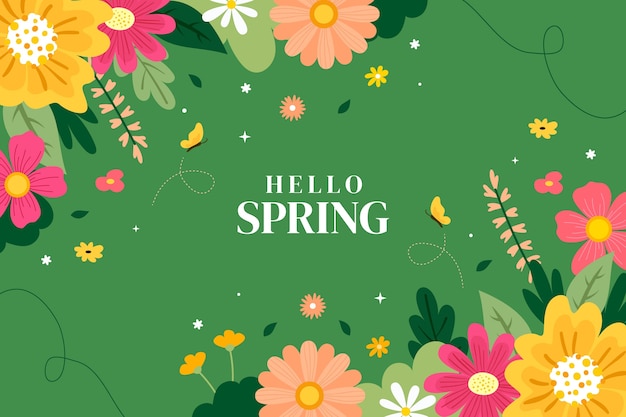 Free vector flat background for spring season