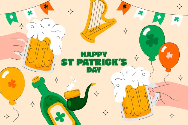 Flat background for st. patrick's day celebration