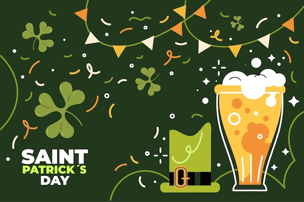 Flat background for st. patrick's day celebration