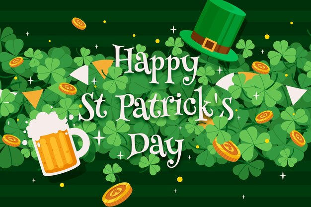 Flat background for st. patrick's day celebration