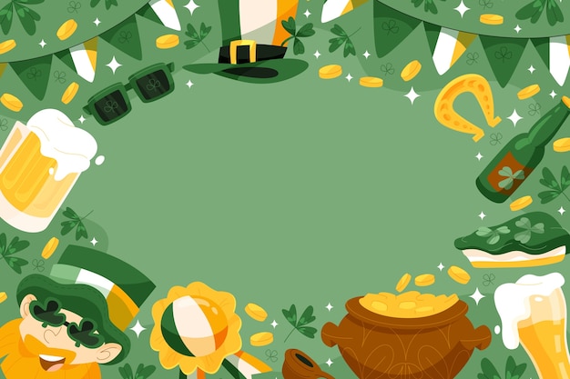 Flat background for st. patrick's day celebration